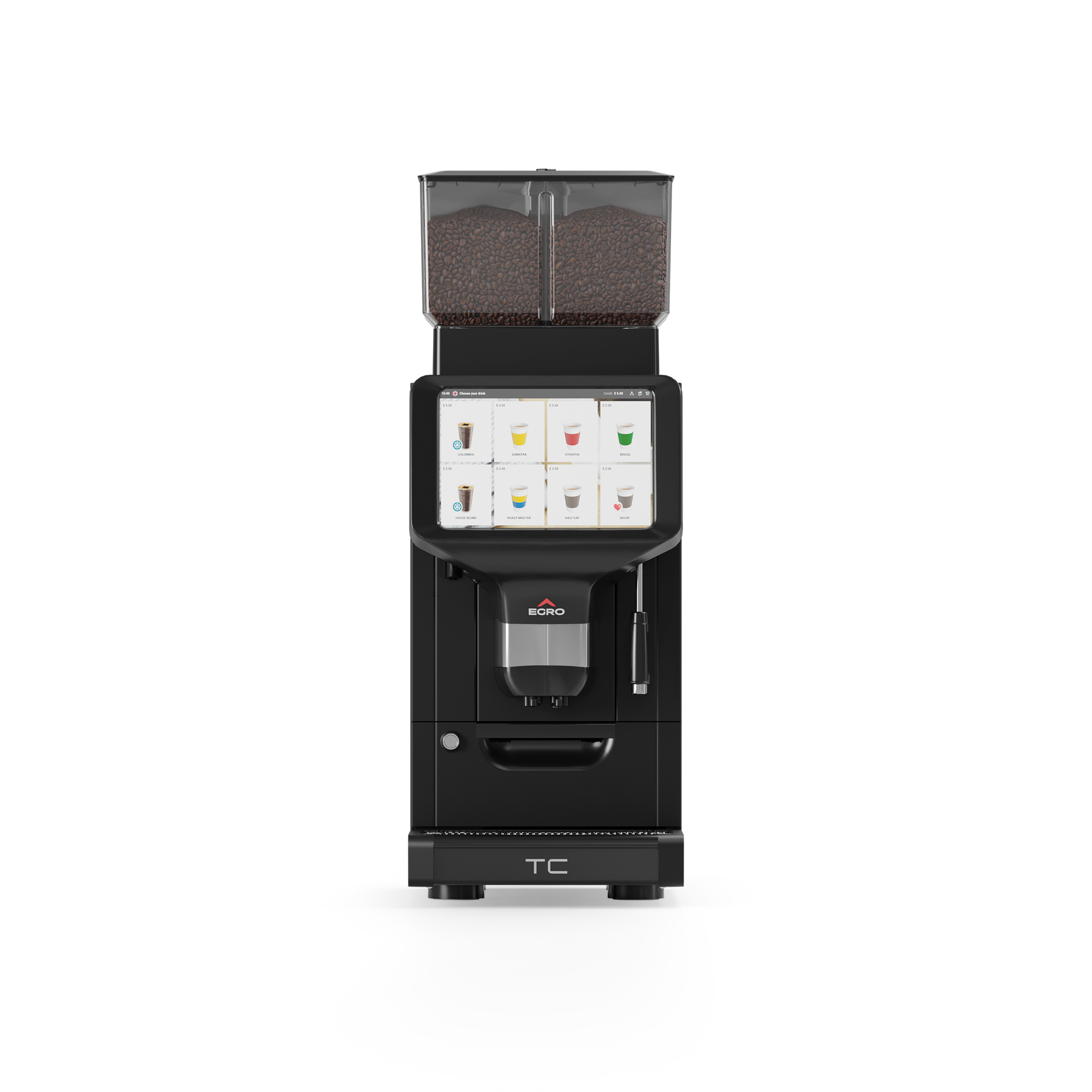 Egro Touch Coffee with builtin Coffee Cooler, superautomatic coffee